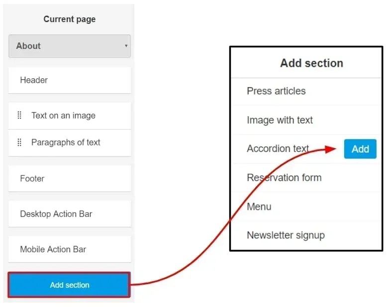 add an accordion block