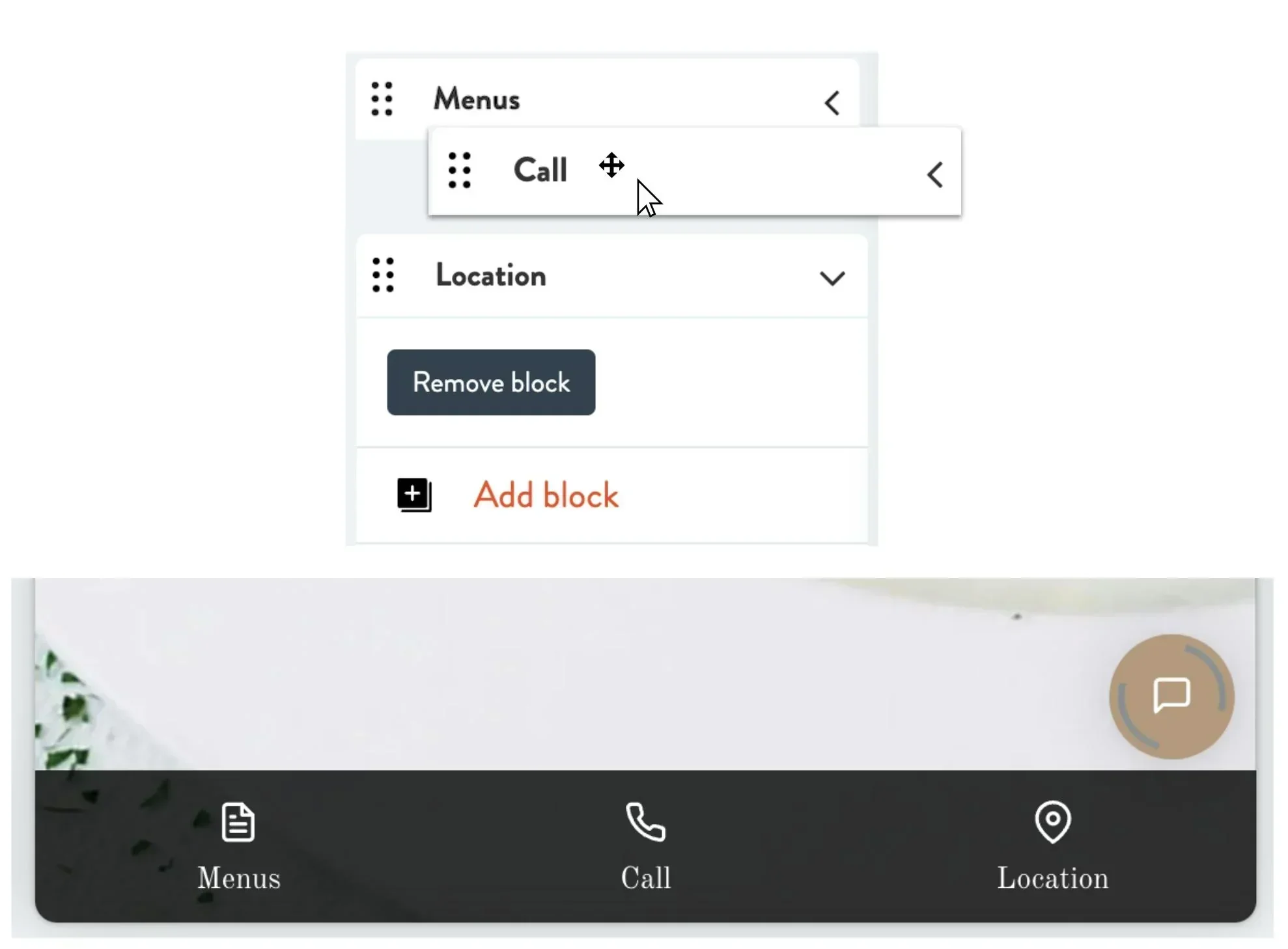 rearrange mobile action bar