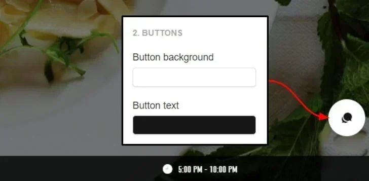chat button colour setting and example
