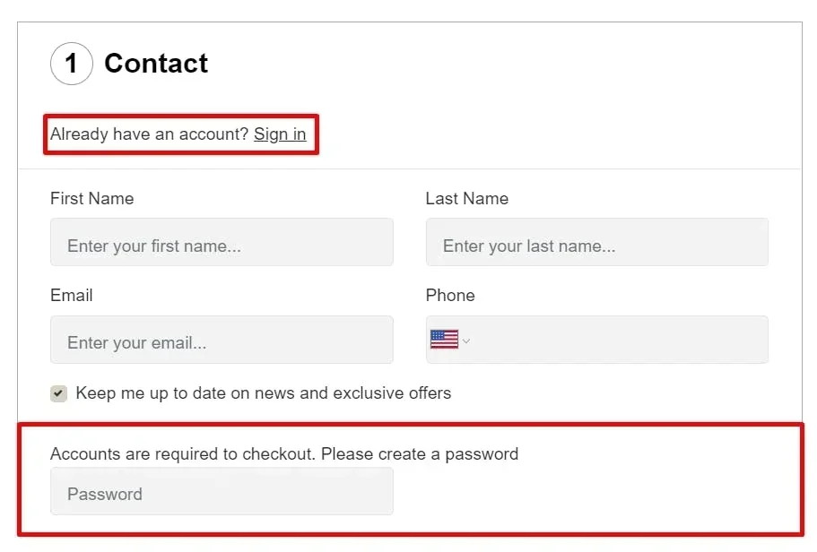 required customer accounts