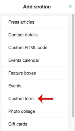 display a form and set the website to display your new form