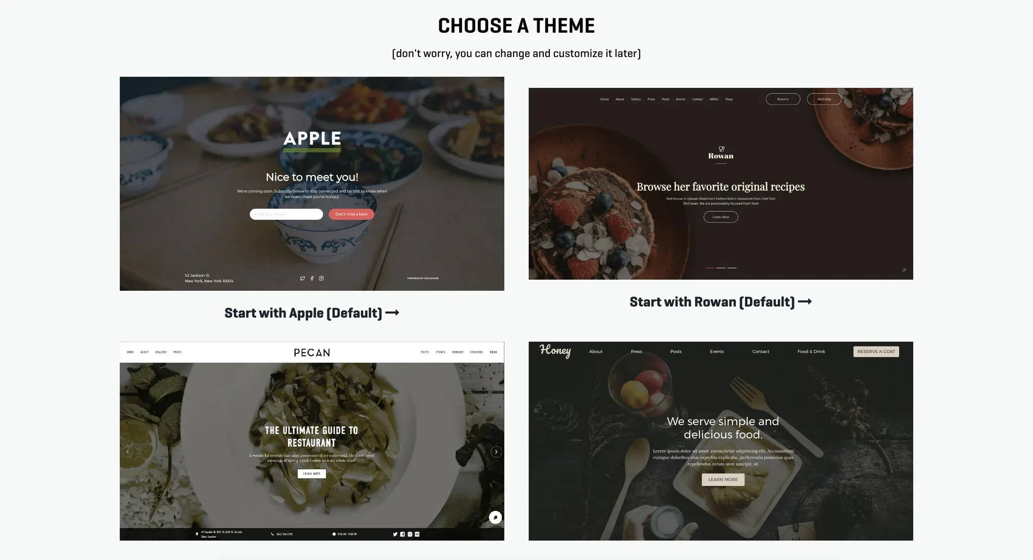 select one of many themes