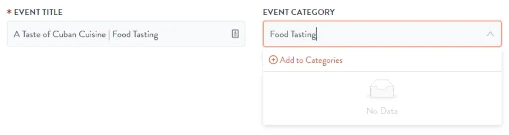 type to create an event category