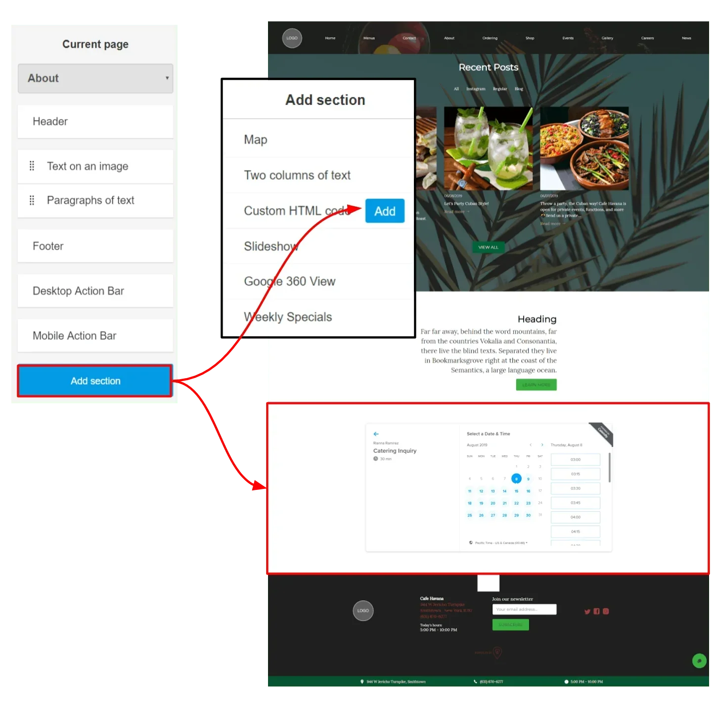 add the custom html code block
