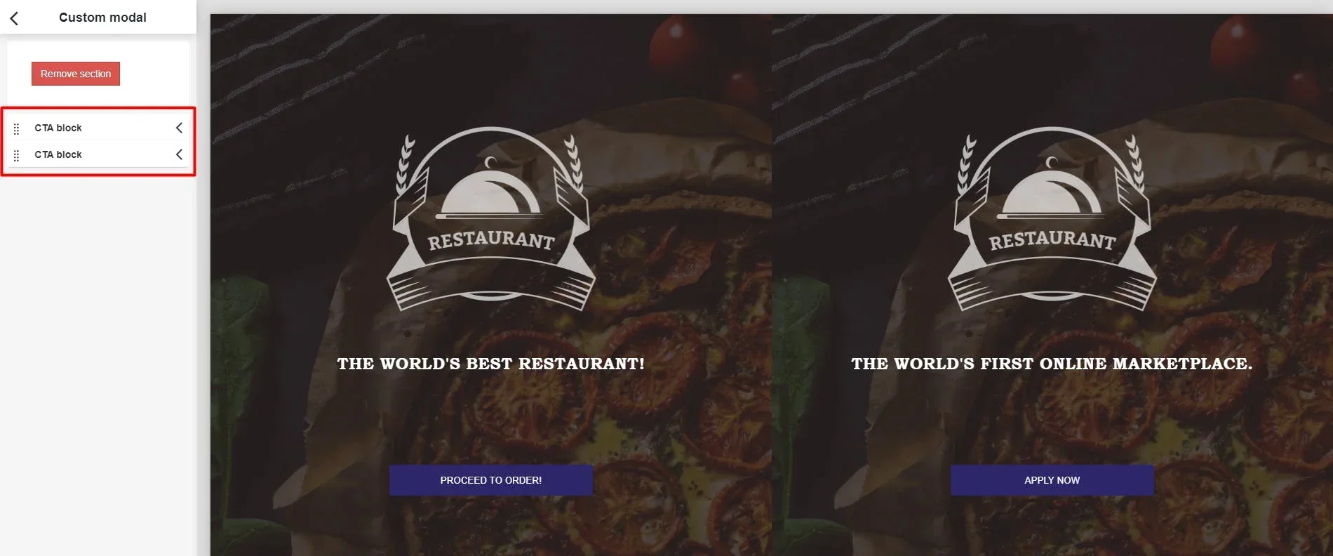 multiple custom modal examples