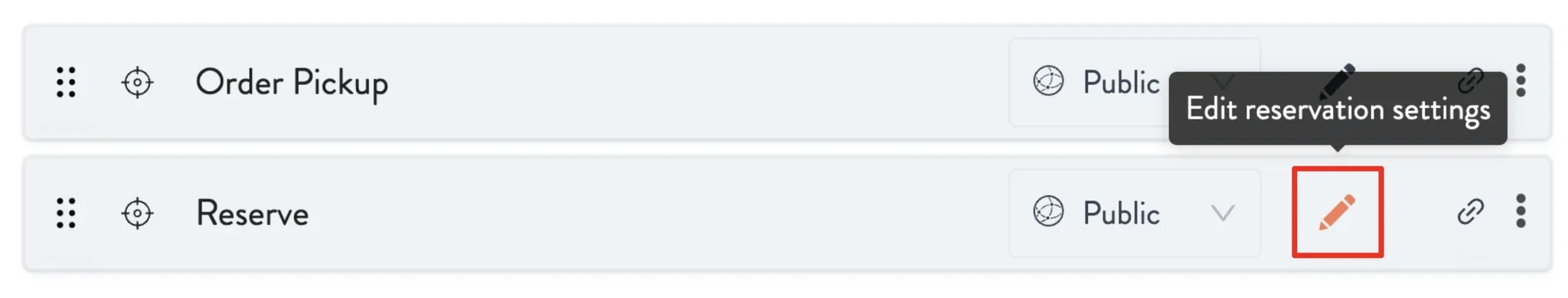 edit reservation settings
