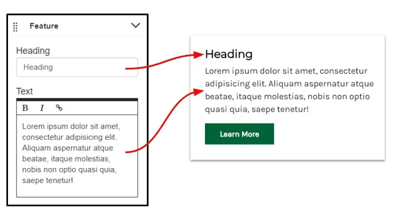 add additional text to a feature box