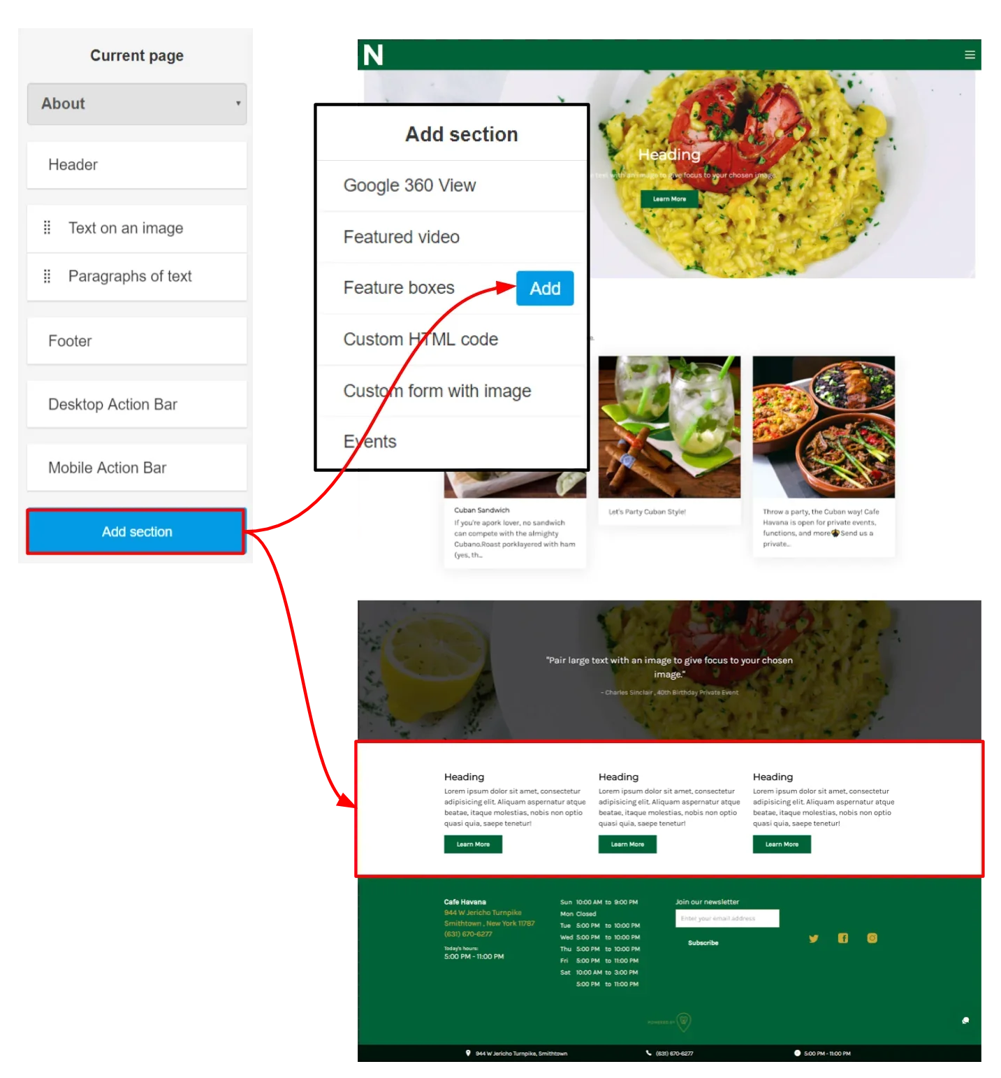 features boxes example