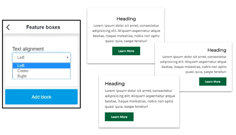 text alignment examples