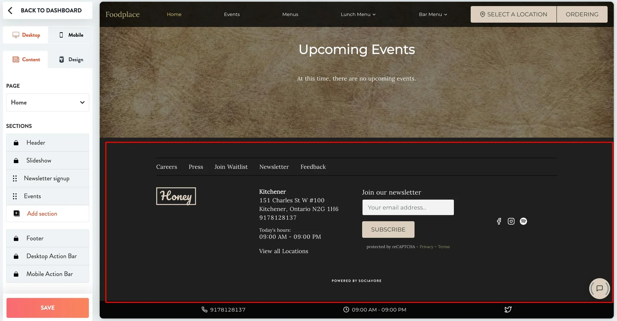 footer example