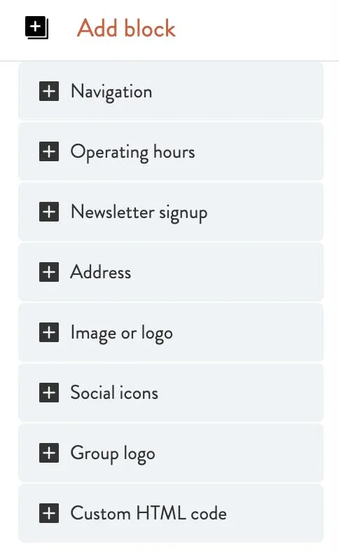footer options