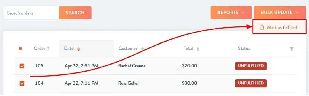 order fulfillment status