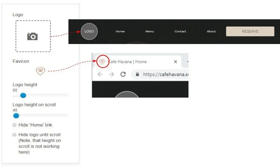 edit the logo and favicon
