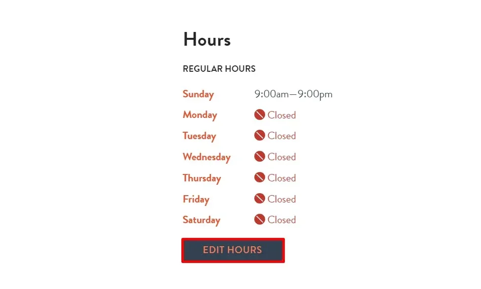 Location working hours