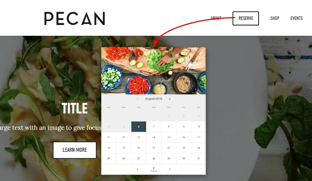 sample reservation pop-up from a customer's perspective