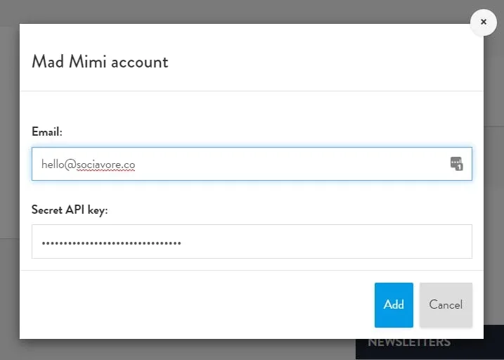 Mad Mini login on Sociavore