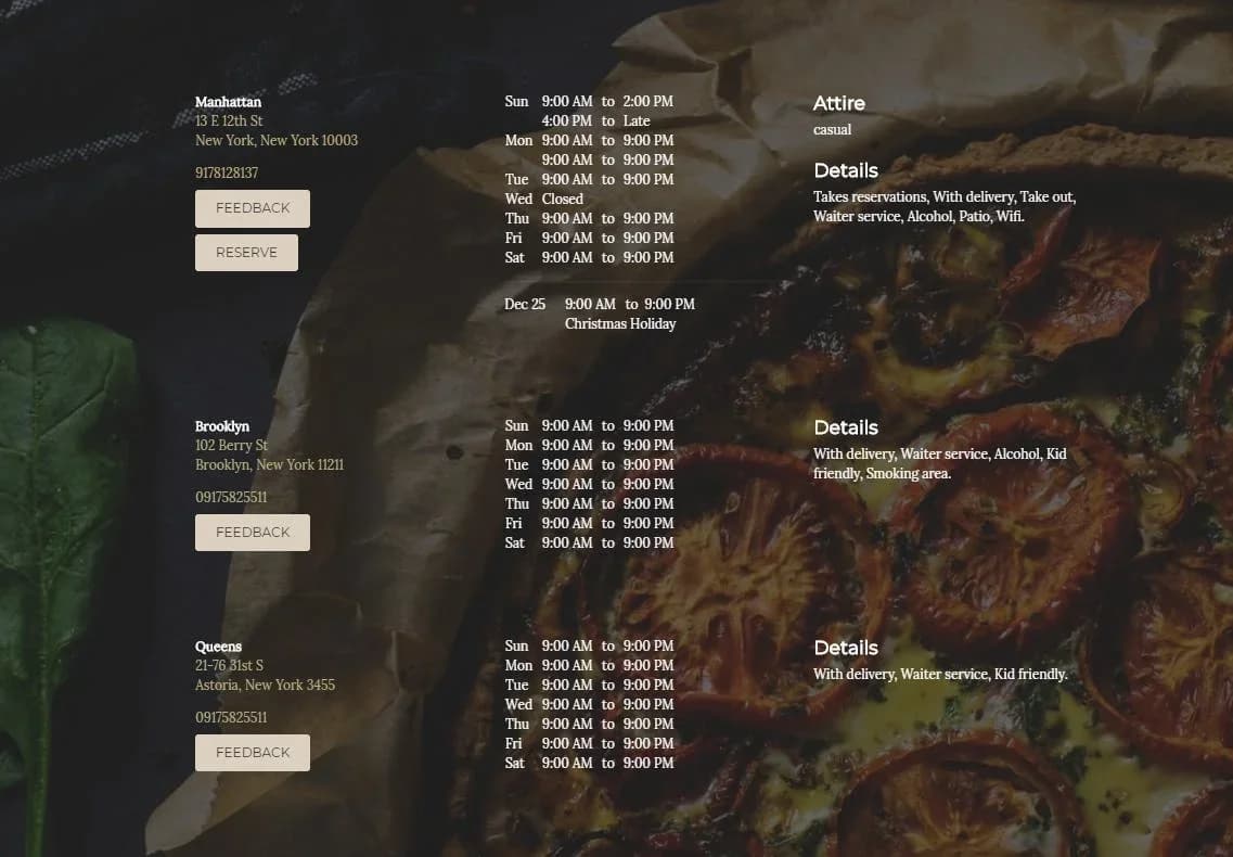 Contact page