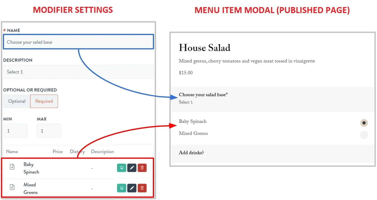 modifier settings vs how it appears on the menu