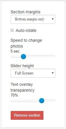 slider options