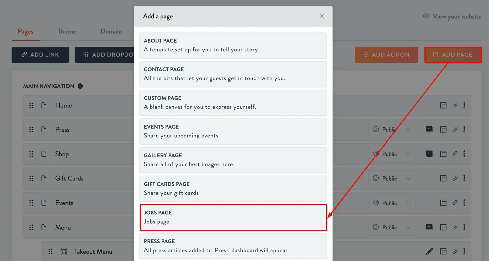 add a jobs page
