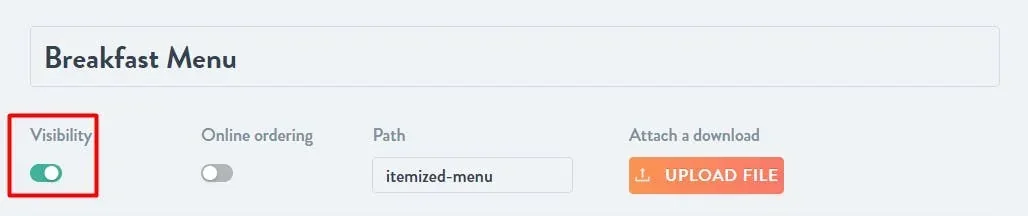 make the menu visible toggle