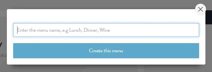Menu name input