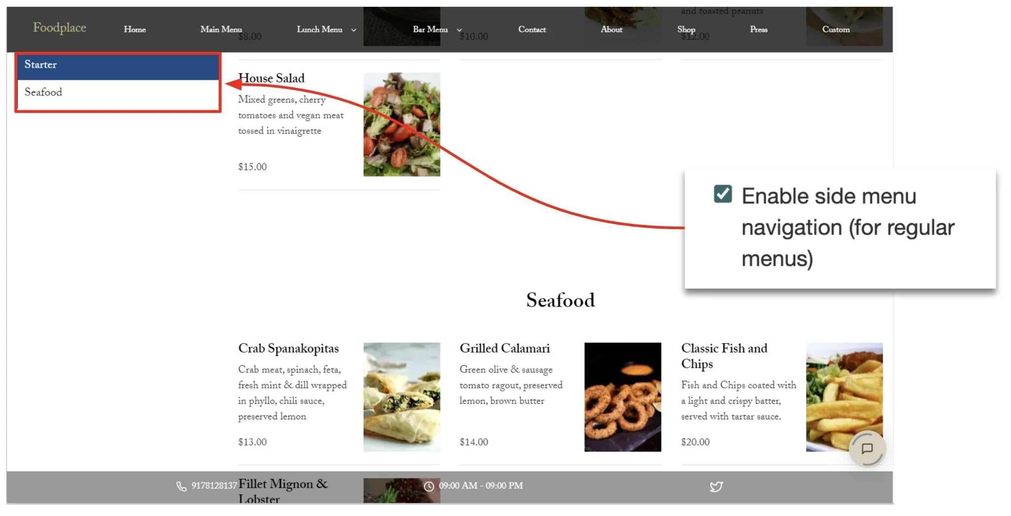 enable side menu nagivation