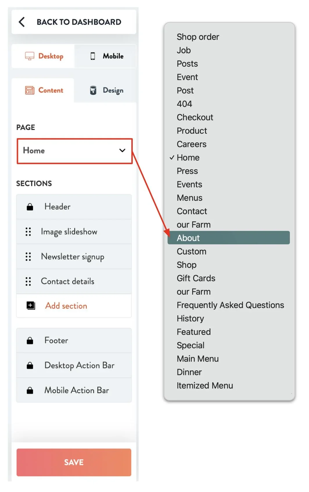page list