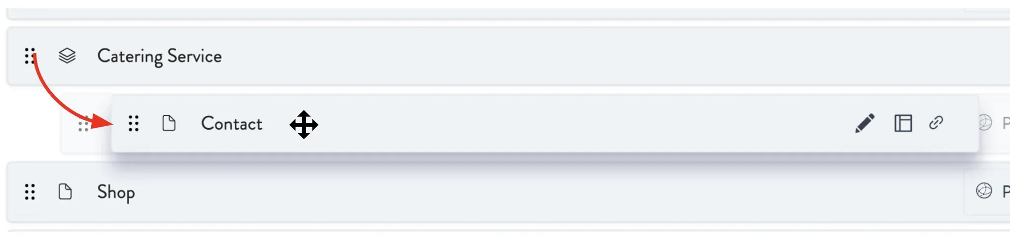 put pages under your dropdown