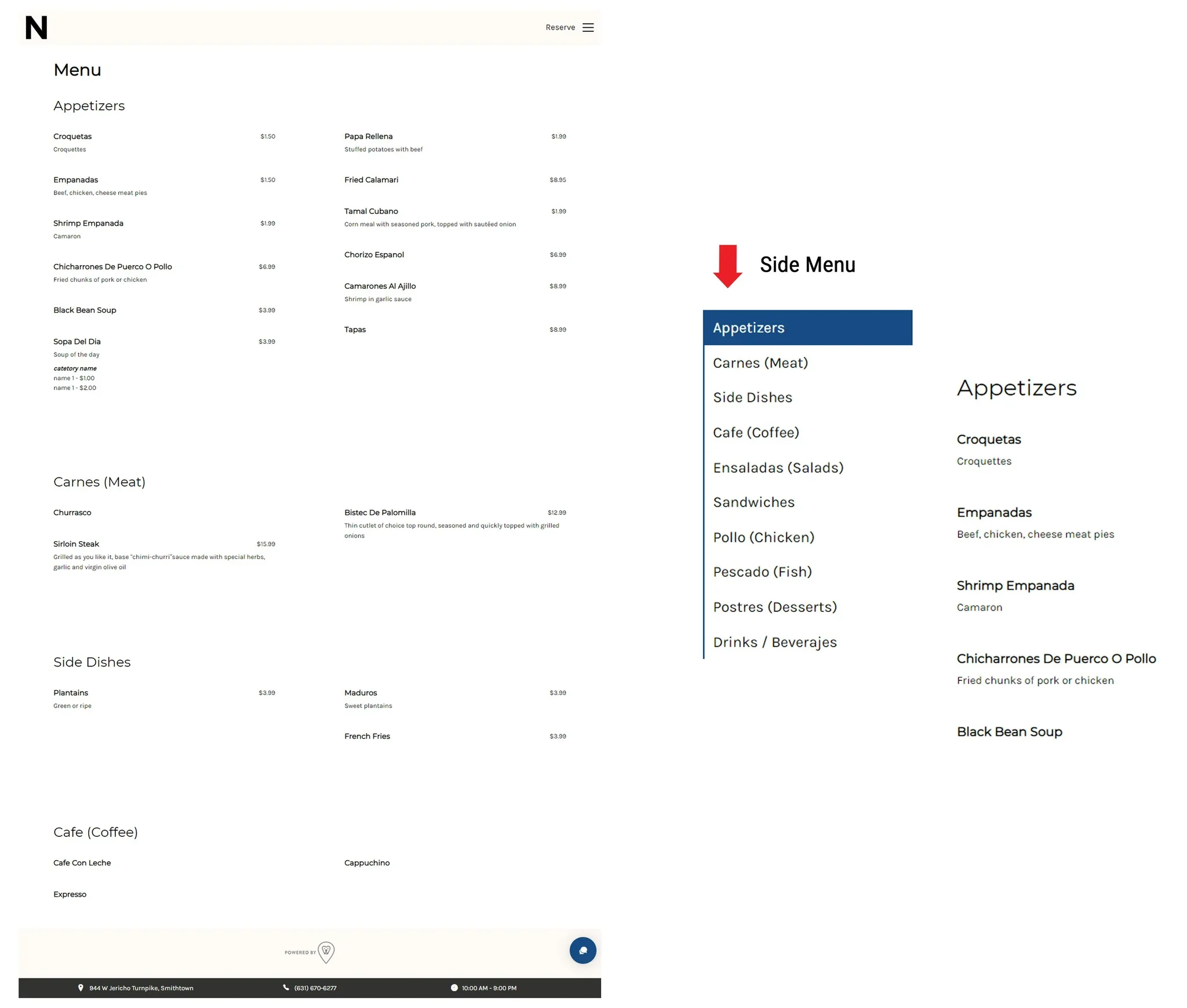 nettle menu page