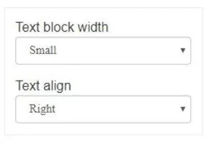 selection for width and alignment