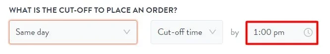 cut-off time settings
