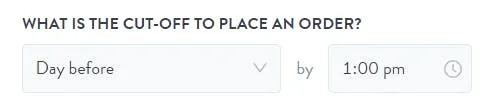cut-off settings for days before