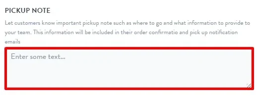 pickup note input box