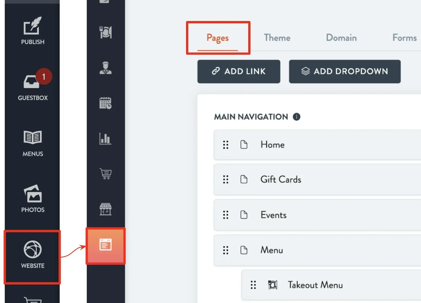 access the page manager