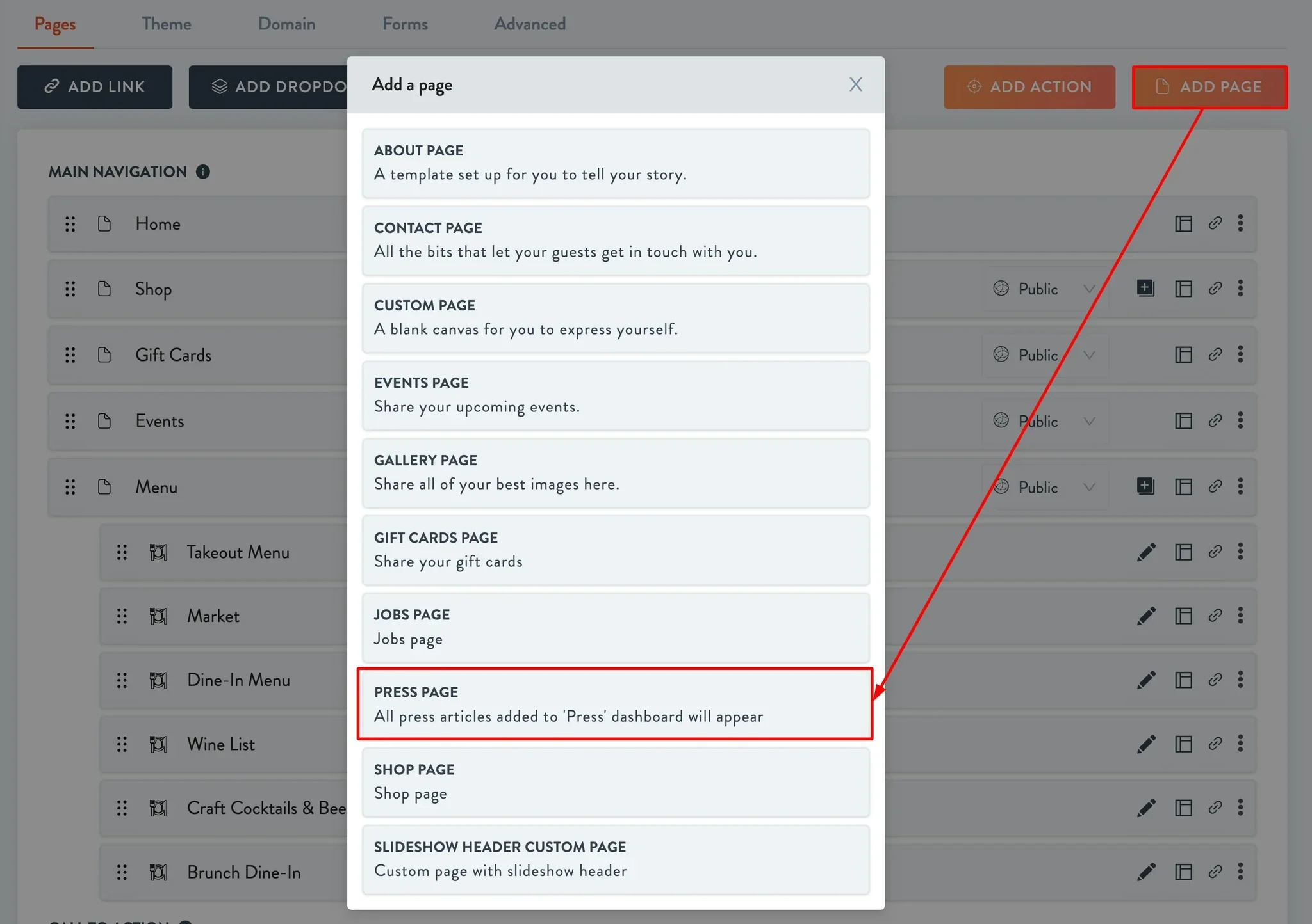add a press page