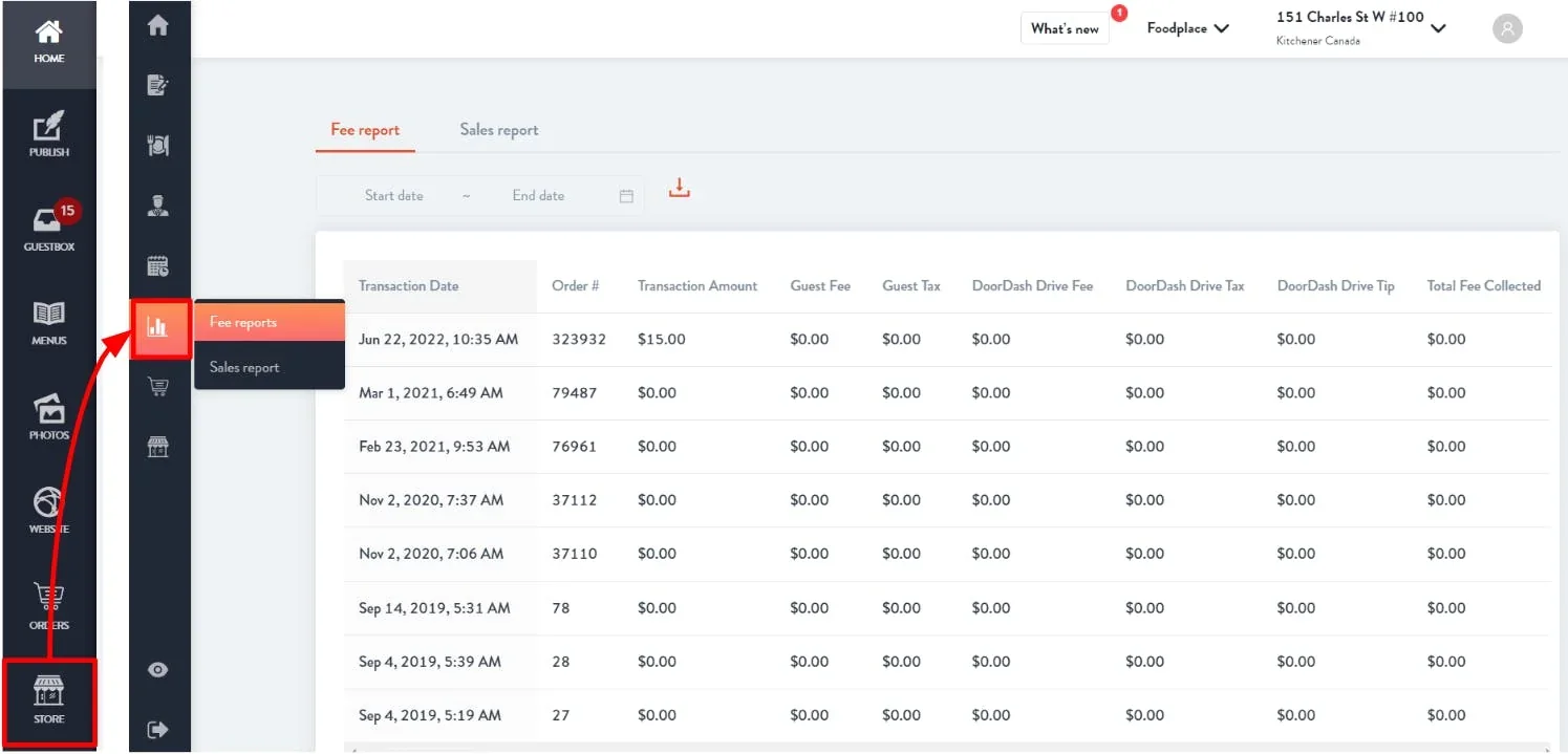 reports dashboard
