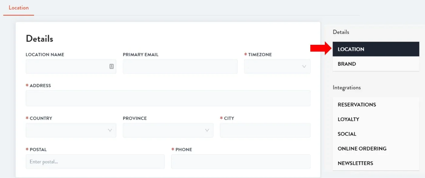 enter your location details