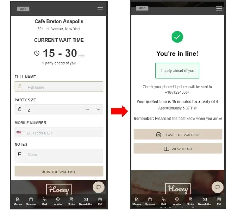 guest experience on waitlist