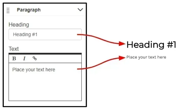 heading and text input example
