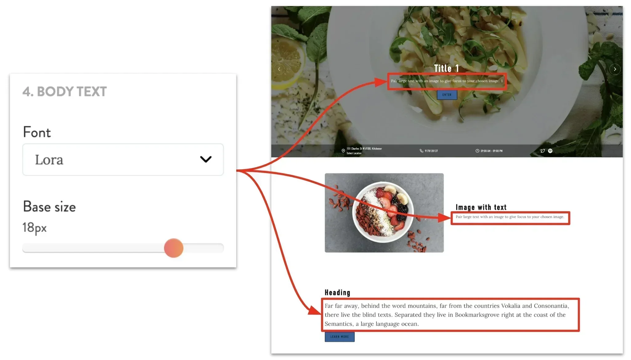 body text settings
