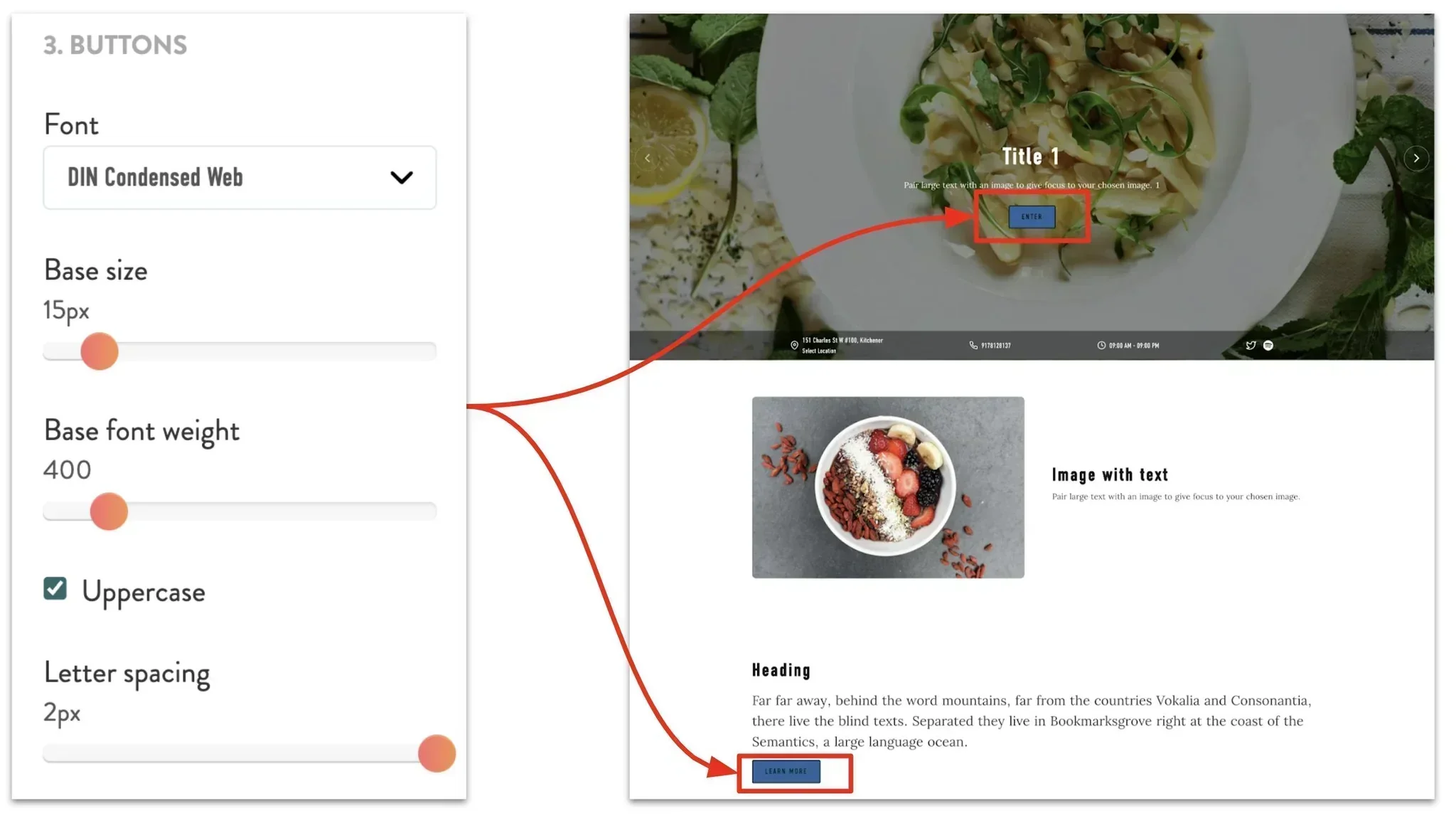 button text settings