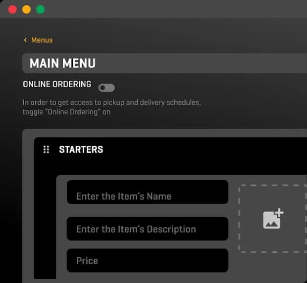 Advanced Menu & Operations