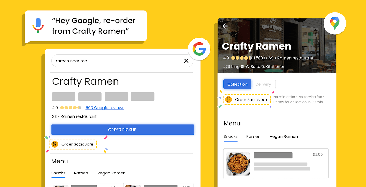 Commission-free Google Food Ordering
